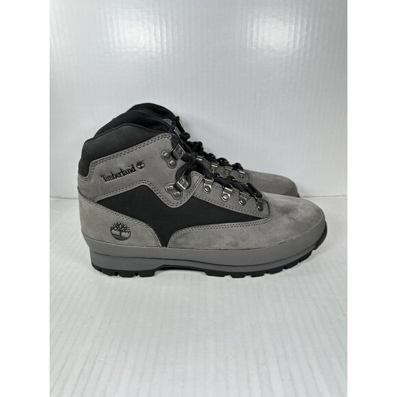Size 10 Timberland Euro Hiker Mid Men Winter Boots Shoes TB0A64RD033 Grey Nubuck